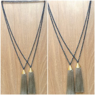 free shipping fashion necklace tassels golden bronze caps handmade bali